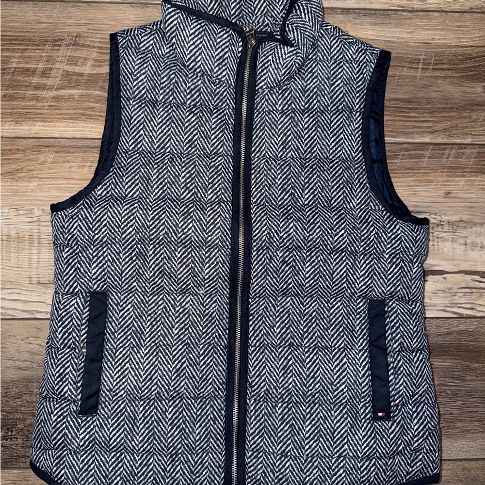 Tommy Hilfiger Navy and White Chevron Vest